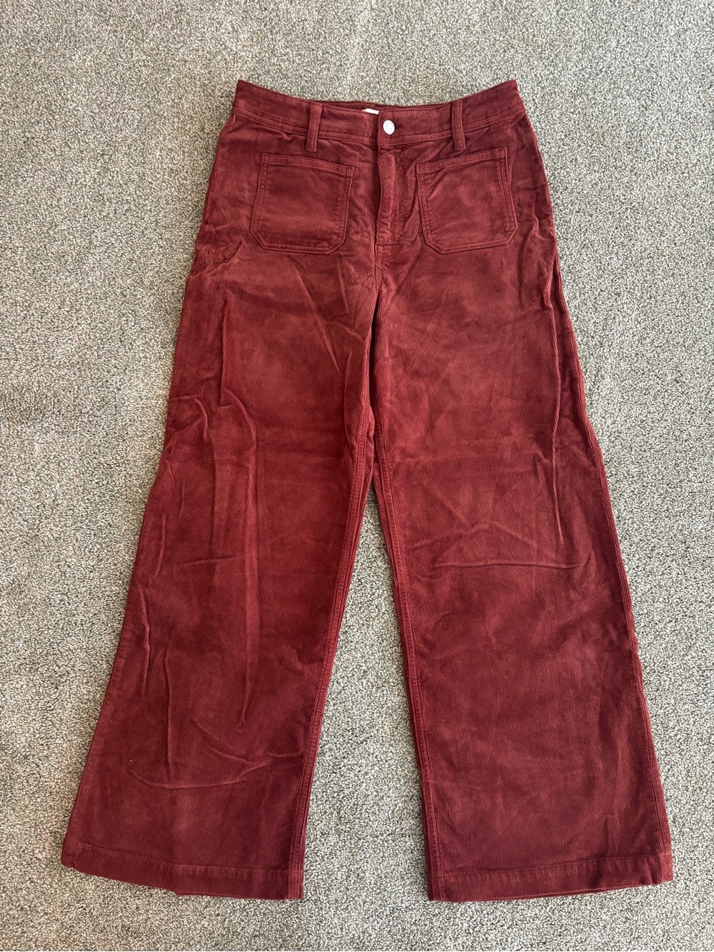 Mavi Wide-Leg Corduroy Pants in Deep Red